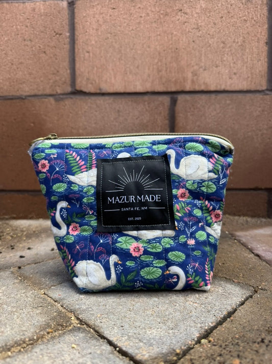 Enchanted Quilted Zipper Pouch – Swan Party