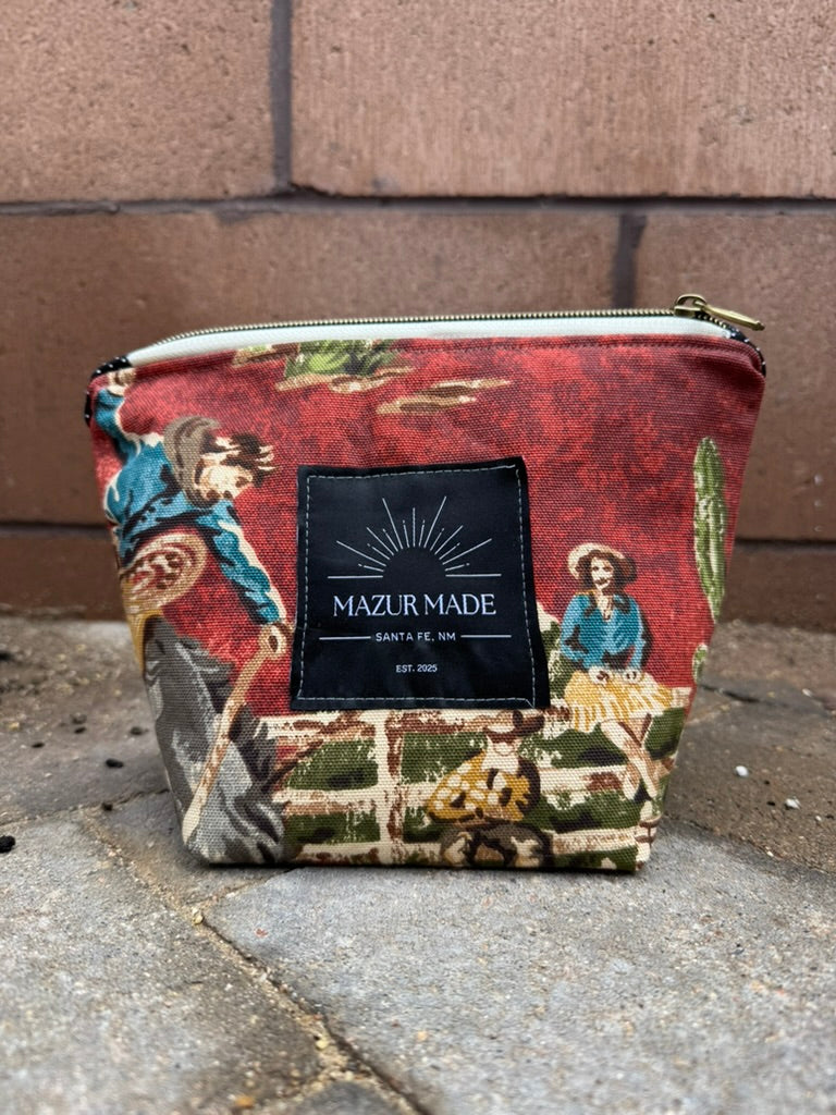 Western Quilted Zipper Pouch