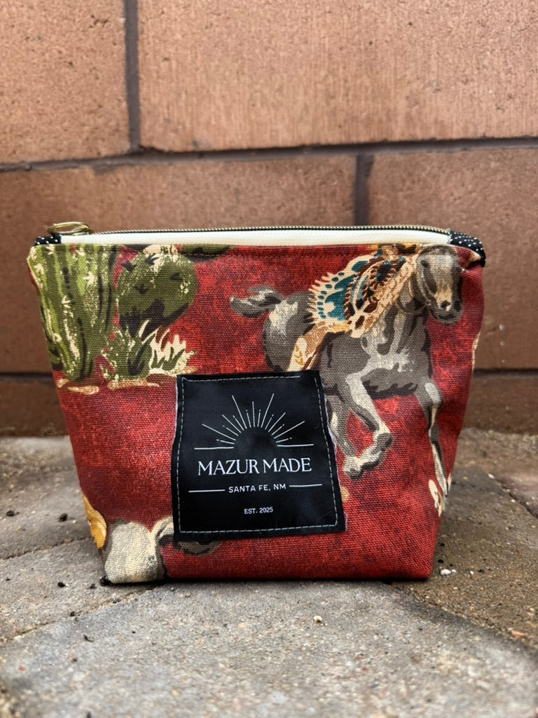 Western Quilted Zipper Pouch